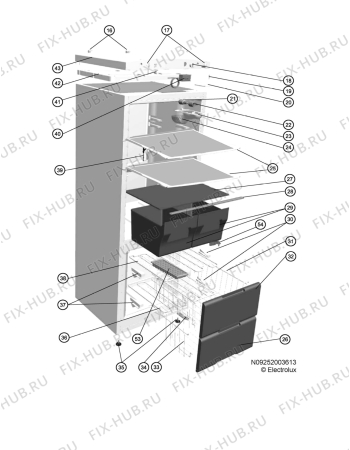 Взрыв-схема холодильника Electrolux ERB19000W - Схема узла Housing 001